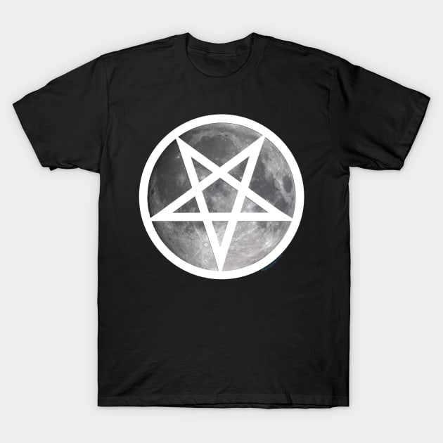 The Moon - Pentagram - Pagan Goddess T-Shirt by RainingSpiders